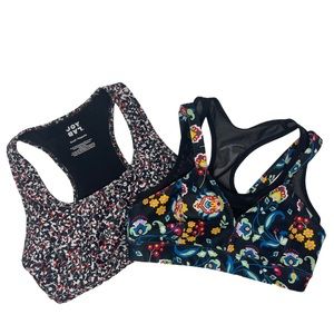 JoyLab Set Of 2 Confetti & Floral Print Athletic Sport’s Bras